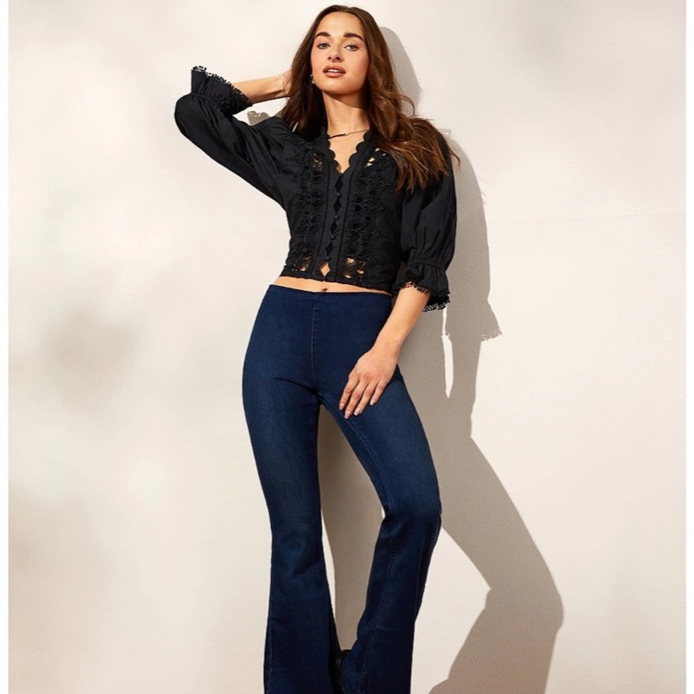 Louella Embroidered Black Top - Picture 4 of 5